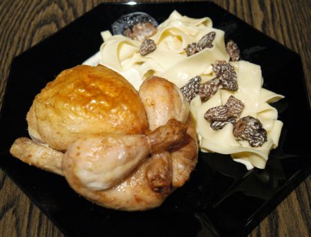 Huhn mit Morchelsauce