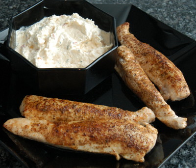 Hasenrückenfilet mit Meerrettich-Apfeldip